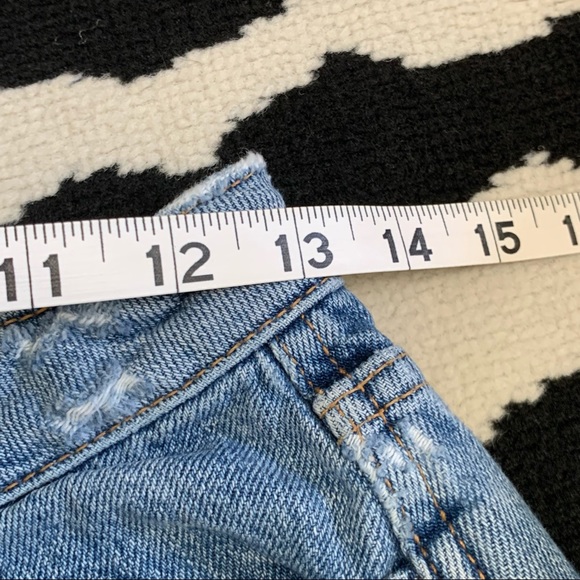 Free People We The Free Harvey Distressed Denim Mini Skirt Exposed Button Fly 26 - Picture 10 of 13